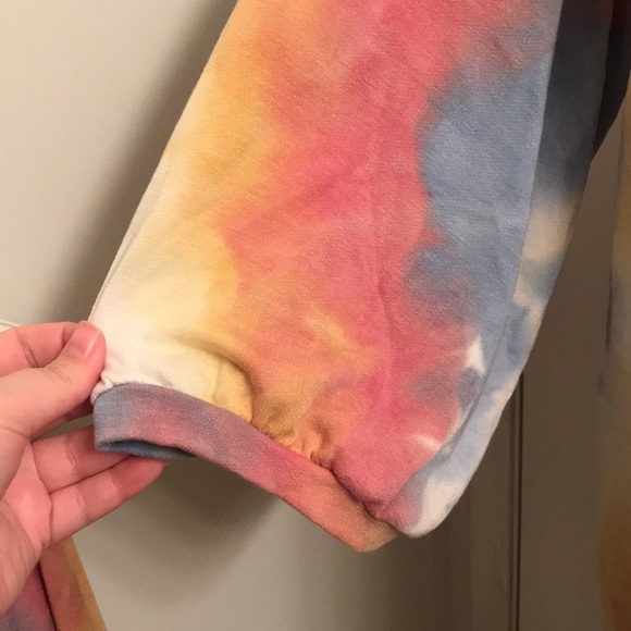 (3X) Plus Size Tie Dye Pastel Rainbow Sweater - Picture 7 of 7